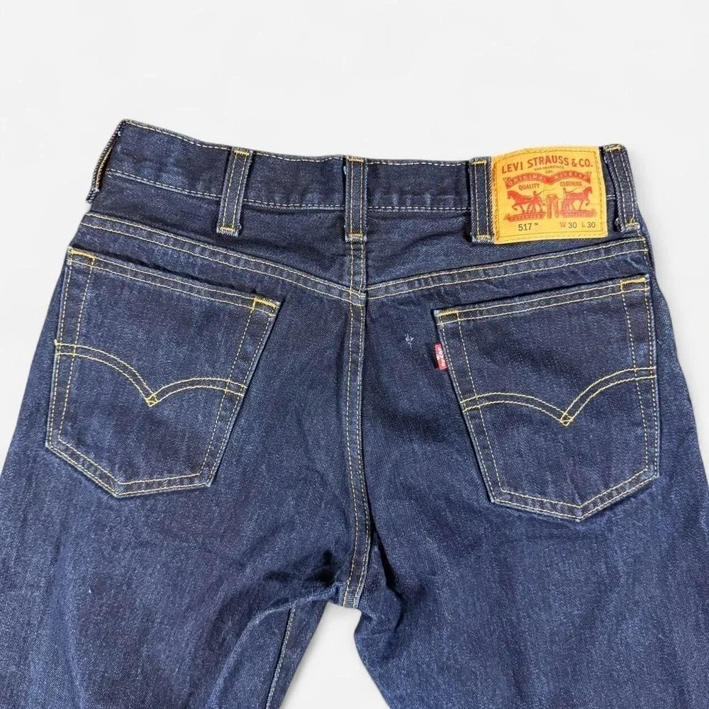 Levi 517 Dark Wash Bootcut Jeans Mens Western Cowboy Size 30x30